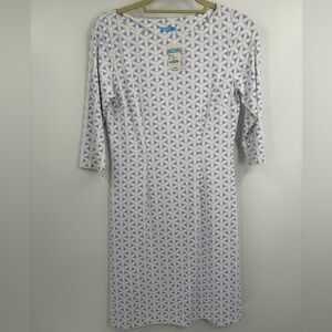 J.McLaughlin Mari boat Geometric shift 3/4 sleeve Catalina cloth Dress small NWT